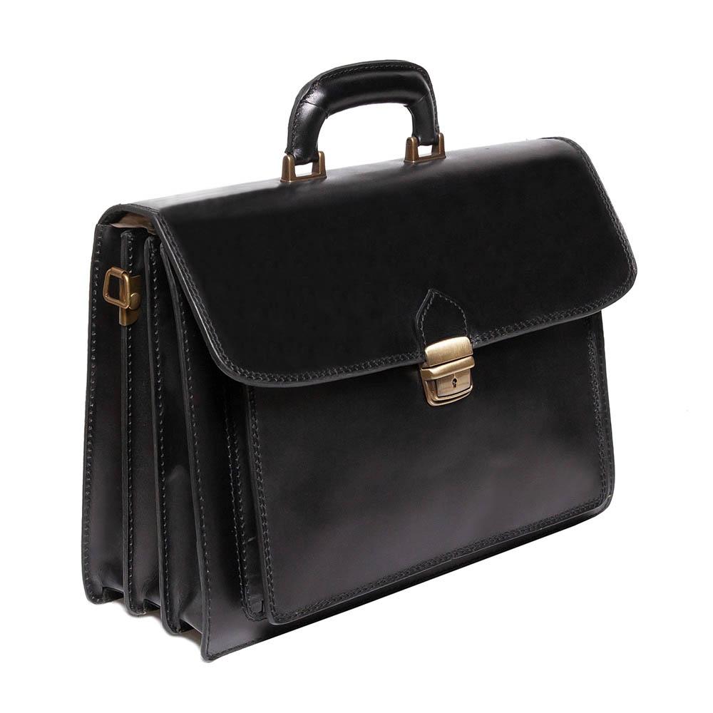 Мъжка бизнес чанта от естествена кожа GS577, Черен 2