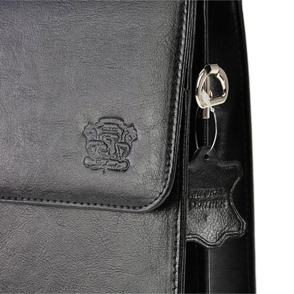 Мъжка бизнес чанта от естествена кожа GS581, Черен 6