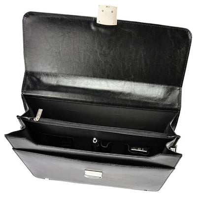 Мъжка бизнес чанта от естествена кожа GS581, Черен 7