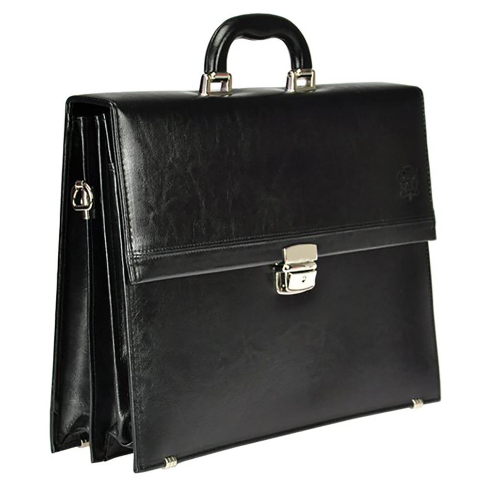 Мъжка бизнес чанта от естествена кожа GS582, Черен 2