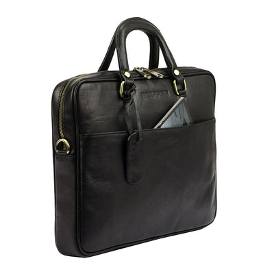 Мъжка бизнес чанта от естествена кожа GS586, Черен 4