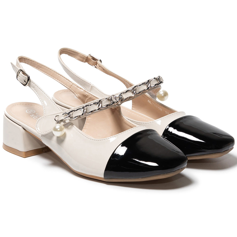 Дамски обувки Inaria, Бял/Черен 2