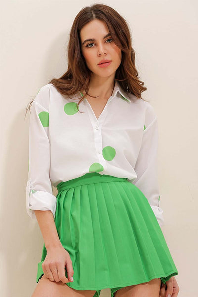 Дамска риза Millie, Бял/Зелен 1