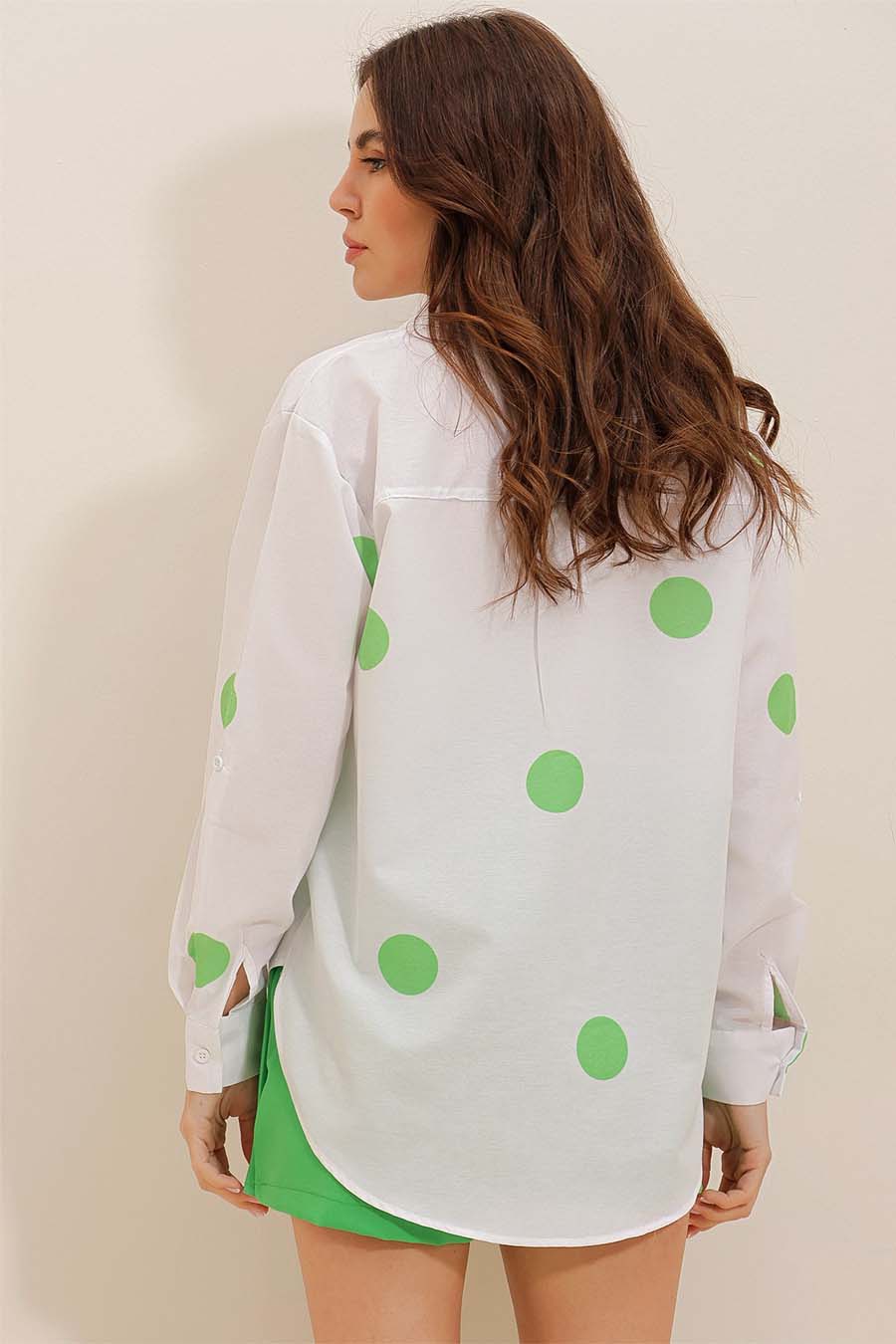 Дамска риза Millie, Бял/Зелен 5