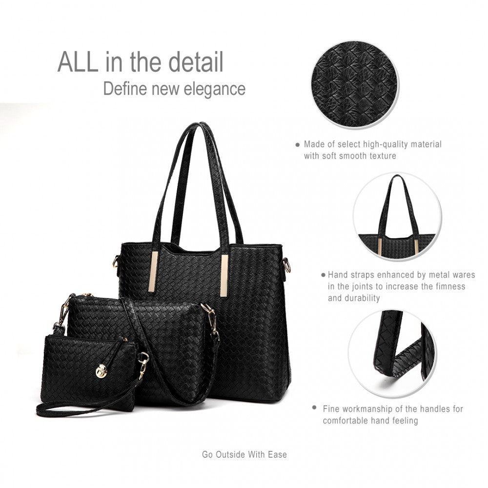 Комплект дамски чанти Perlita, Черен 3