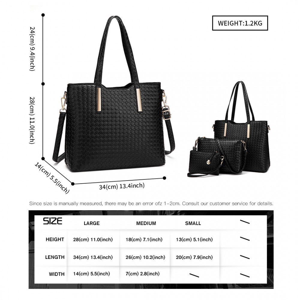 Комплект дамски чанти Perlita, Черен 5