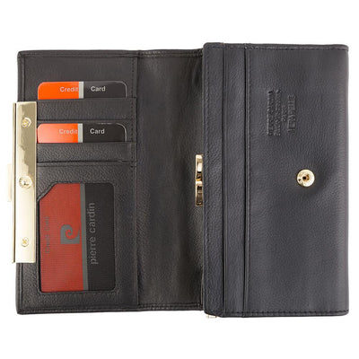 Pierre Cardin | Дамско портмоне от естествена кожа GPD005, Черен 3