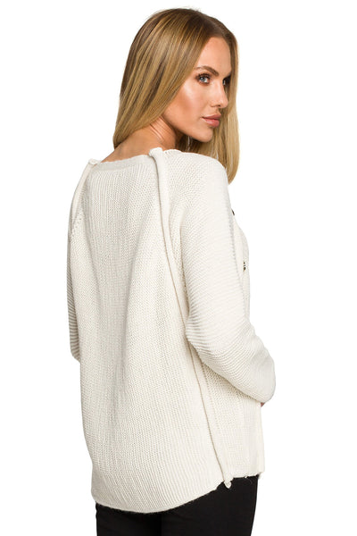Дамски пуловер Jasbeer, Бял 4