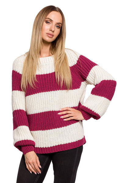 Дамски пуловер Meira, Бял/Розов 3