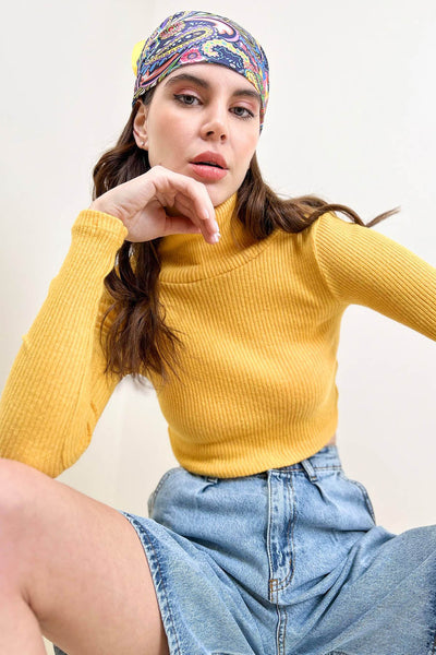 Дамски пуловер Sima, Жълт 3
