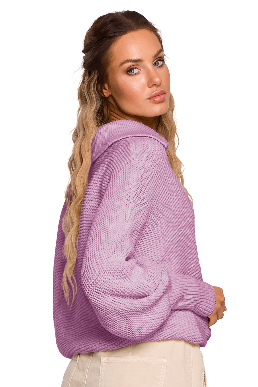 Дамски пуловер Tesha, Лилав 4