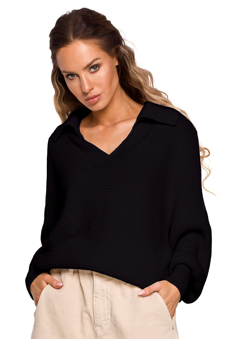 Дамски пуловер Tesha, Черен 4