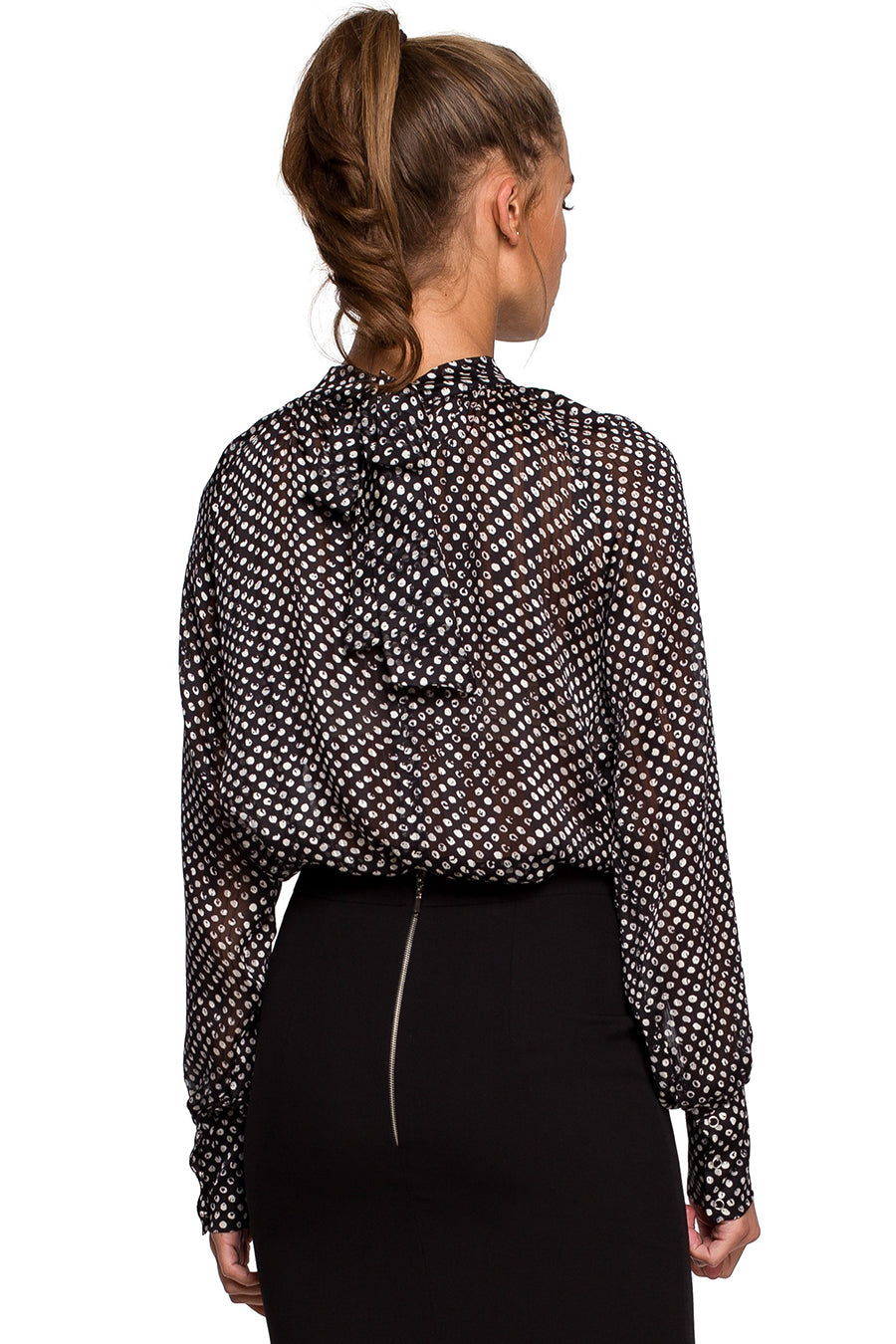Дамска блуза Sandrine, Черен/Бял 4