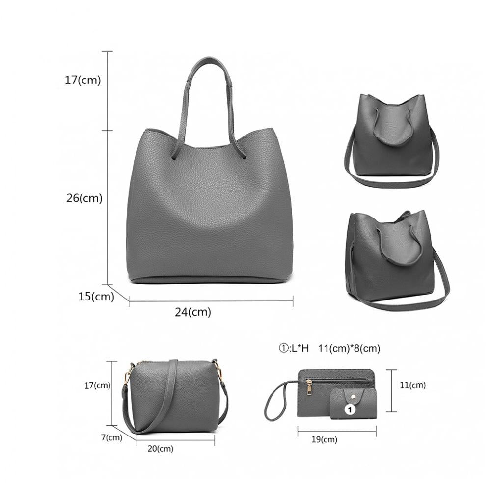 Комплект дамски чанти Seffora, Сив 5