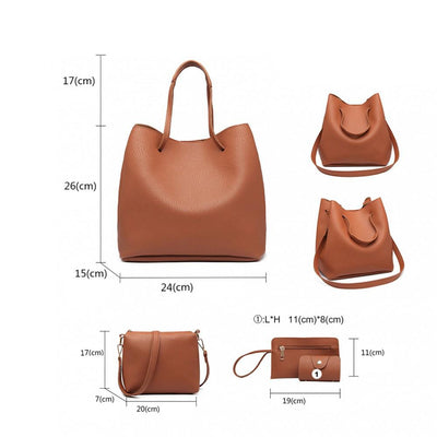 Комплект дамски чанти Seffora, Кафяв 5