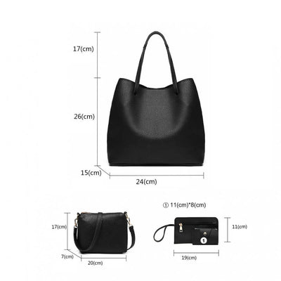 Комплект дамски чанти Seffora, Черен 7