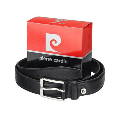 Pierre Cardin | Мъжки кожен колан GCB255, Черен 2