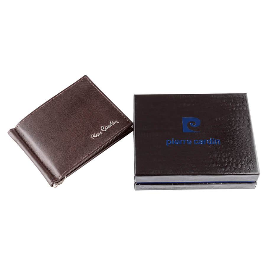 Pierre Cardin | Мъжко кожено портмоне за карти GPB419, Тъмно кафяво 2