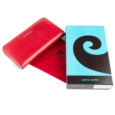 Pierre Cardin | Дамско портмоне от естествена кожа GPD123, Червен 2