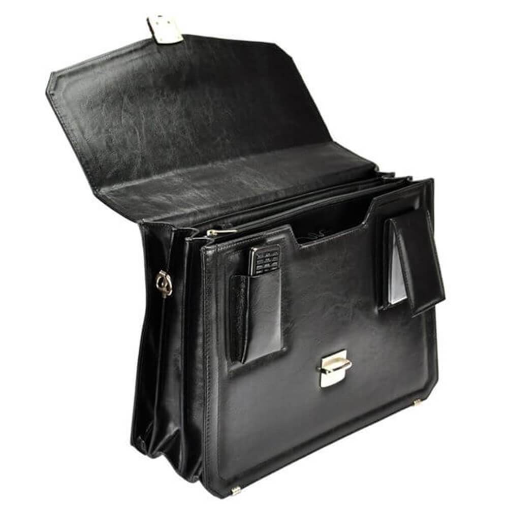 Мъжка бизнес чанта от естествена кожа GS503, Черен 4