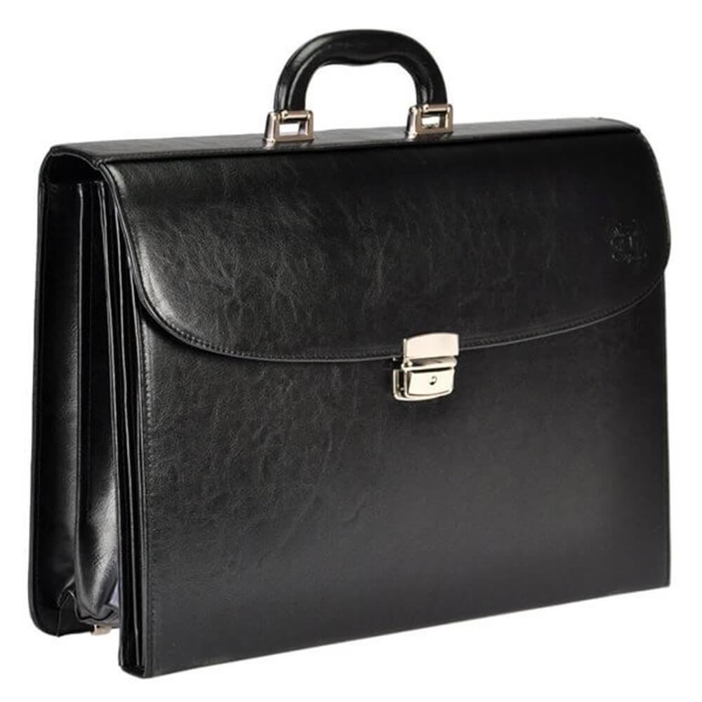Мъжка бизнес чанта от естествена кожа GS508, Черен 2