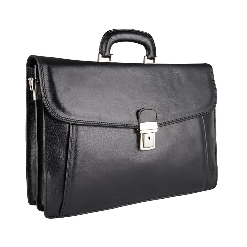 Мъжка бизнес чанта от естествена кожа GS522, Черен 2