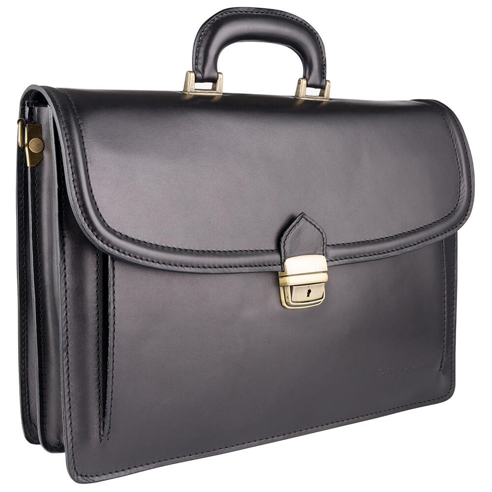 Мъжка бизнес чанта от естествена кожа GS527, Черен 2