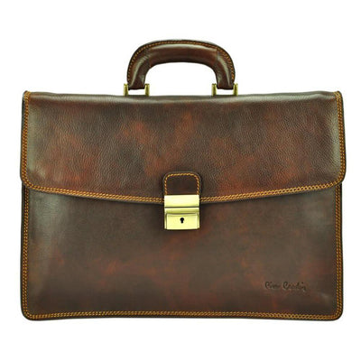 Pierre Cardin | Мъжка бизнес чанта от естествена кожа GS553, Кафяв 1
