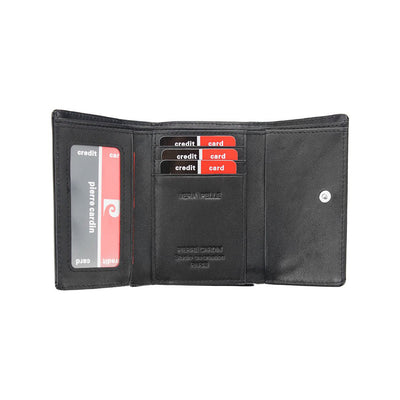 Pierre Cardin | Дамско портмоне от естествена кожа GPD095, Черен - с RFID защита