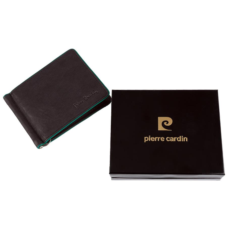 Pierre Cardin | Мъжко кожено портмоне за карти GPB403, Черен/Зелен 2