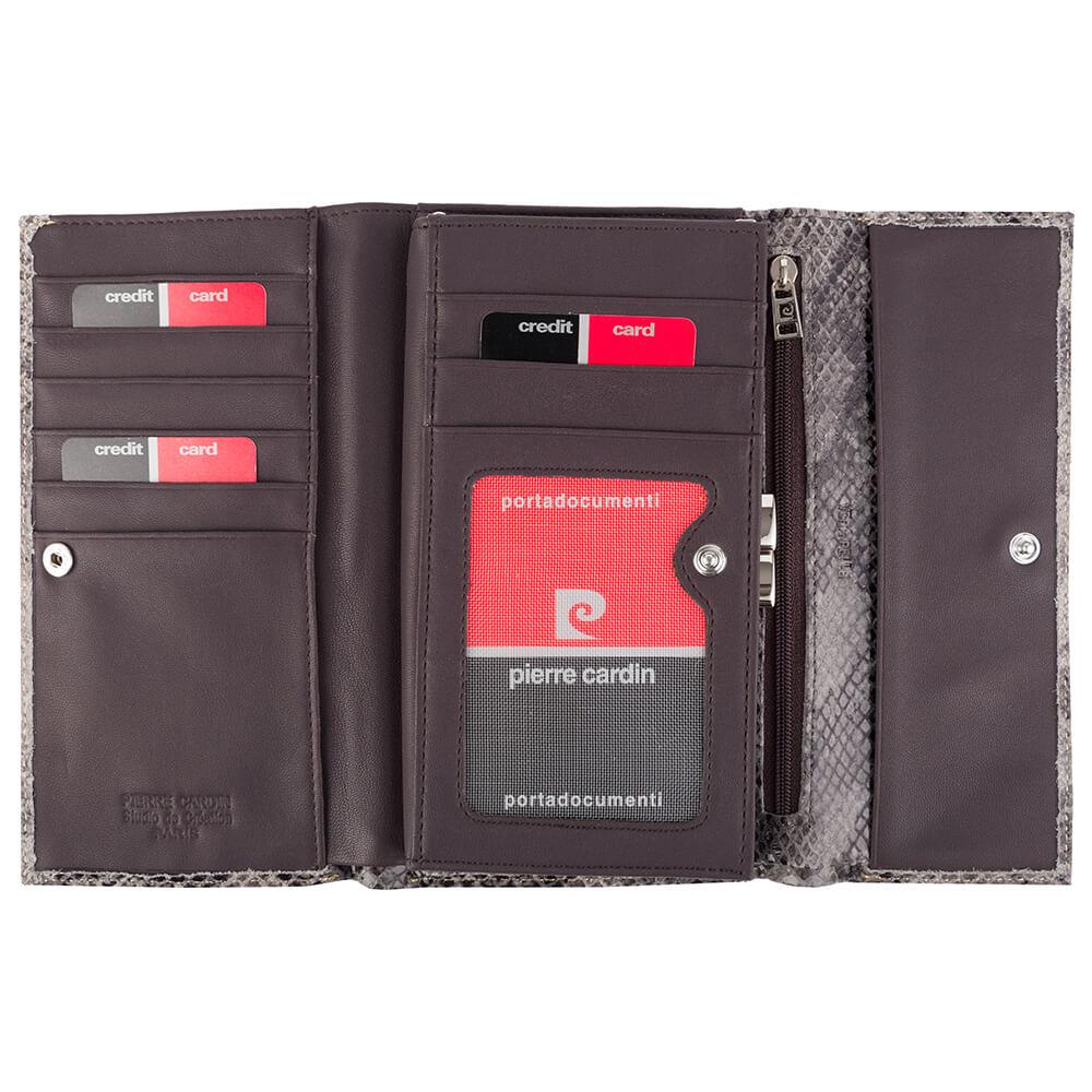 Pierre Cardin | Дамско портмоне от естествена кожа GPD003, Сив 4