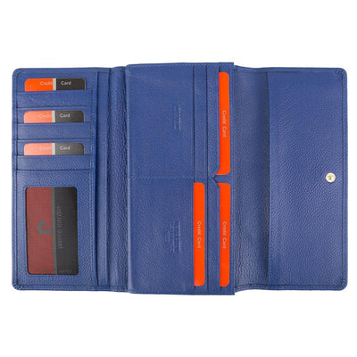 Pierre Cardin | Дамско портмоне от естествена кожа GPD004, Син/Червен 4