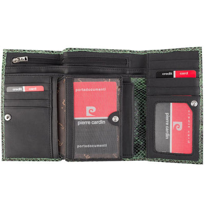 Pierre Cardin | Дамско портмоне от естествена кожа GPD008, Зелен 4