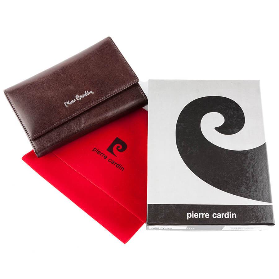 Pierre Cardin | Дамско портмоне от естествена кожа GPD120, Тъмно кафяво 2