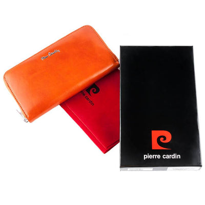 Pierre Cardin | Дамско портмоне от естествена кожа GPD123, Оранжев 2