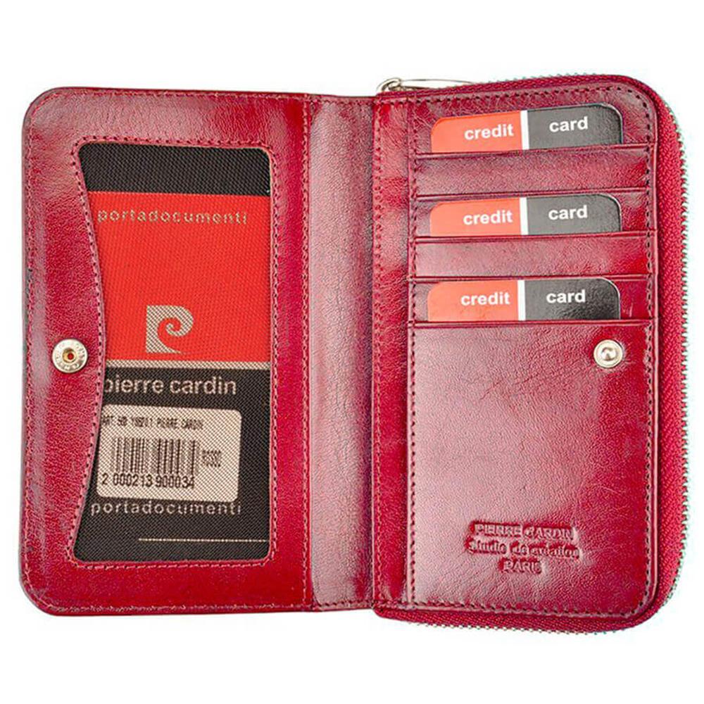 Pierre Cardin | Дамско портмоне от естествена кожа GPD115, Бордо 5
