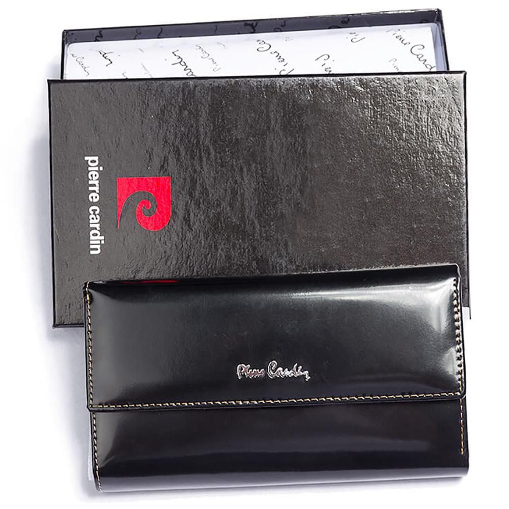 Pierre Cardin | Дамско портмоне от естествена кожа GPD104, Черен 2