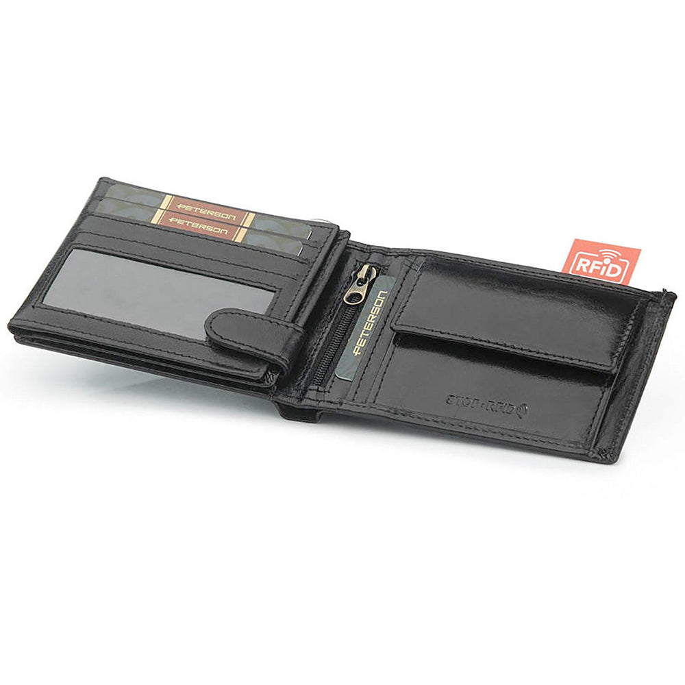 Мъжки кожен портфейл GPB769, Черен - с RFID защита