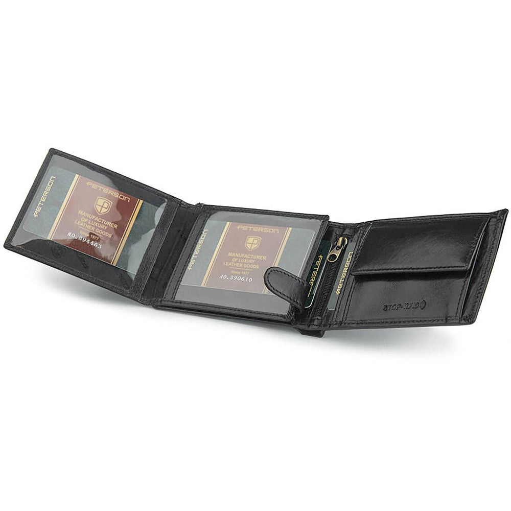 Мъжки кожен портфейл GPB769, Черен - с RFID защита