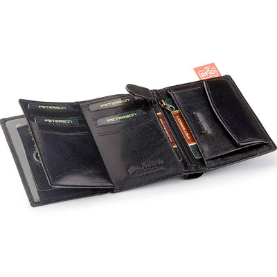 Мъжки кожен портфейл GPB768, Черен - с RFID защита