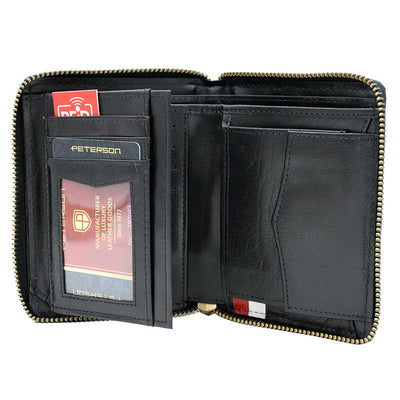 Мъжки кожен портфейл GPB762, Черен - с RFID защита