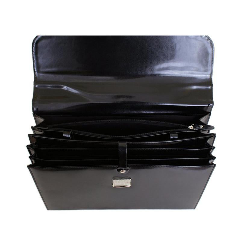 Мъжка бизнес чанта от естествена кожа GS504, Черен 5