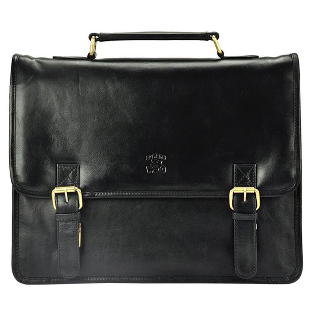 Мъжка бизнес чанта от естествена кожа GS520, Черен 1