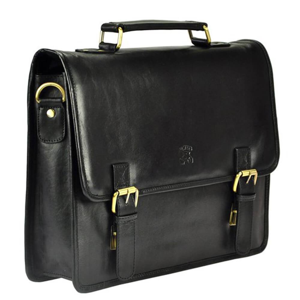 Мъжка бизнес чанта от естествена кожа GS520, Черен 3