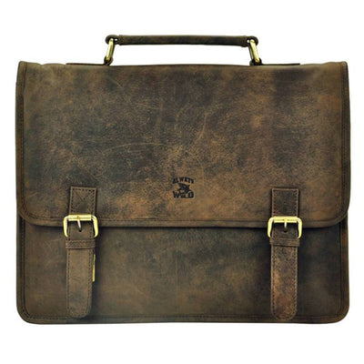 Мъжка бизнес чанта от естествена кожа GS521, Тъмно кафяво 1