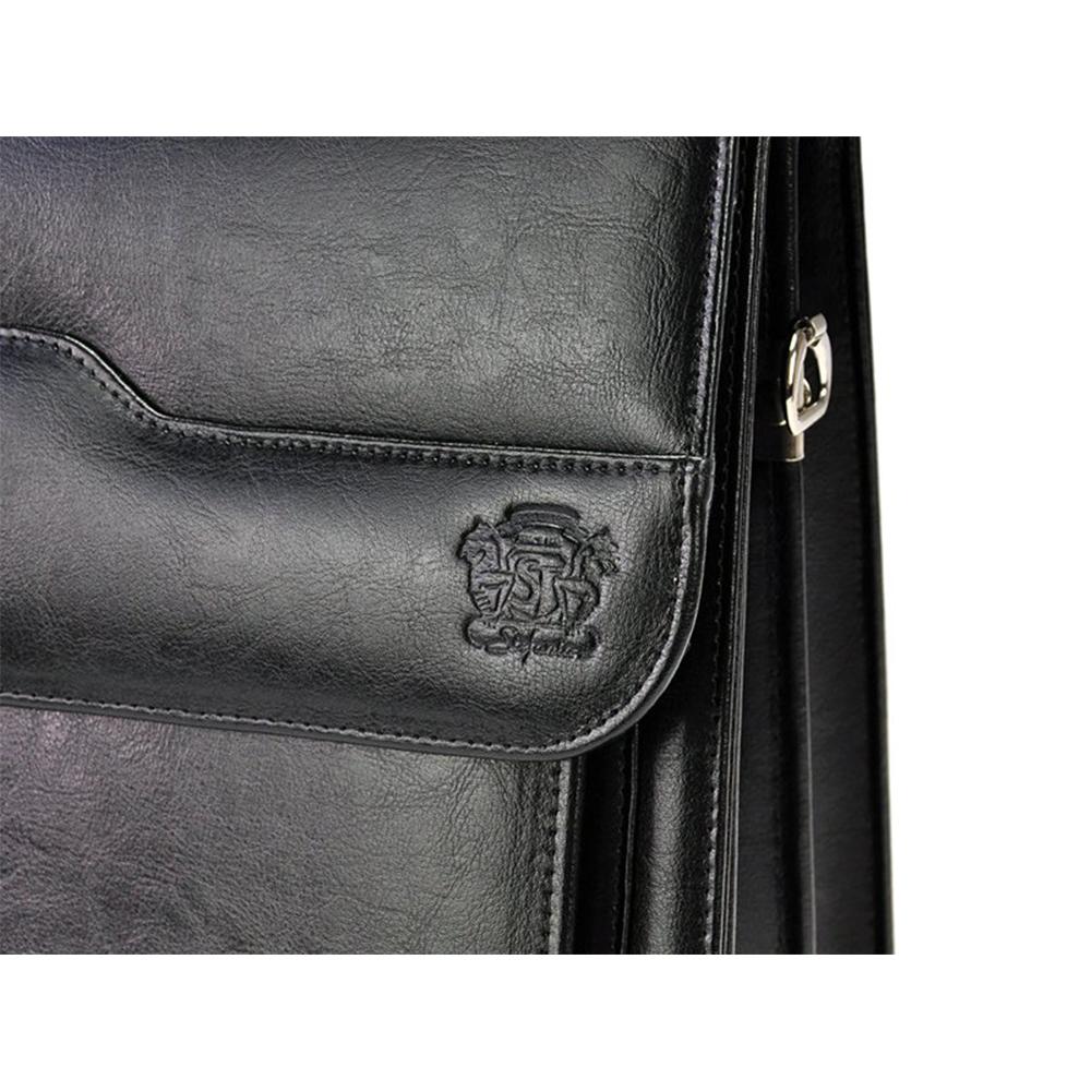 Мъжка бизнес чанта от естествена кожа GS540, Черен 6
