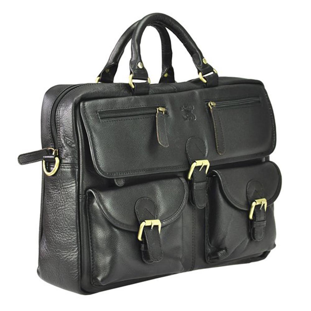 Мъжка бизнес чанта от естествена кожа GS544, Черен 3