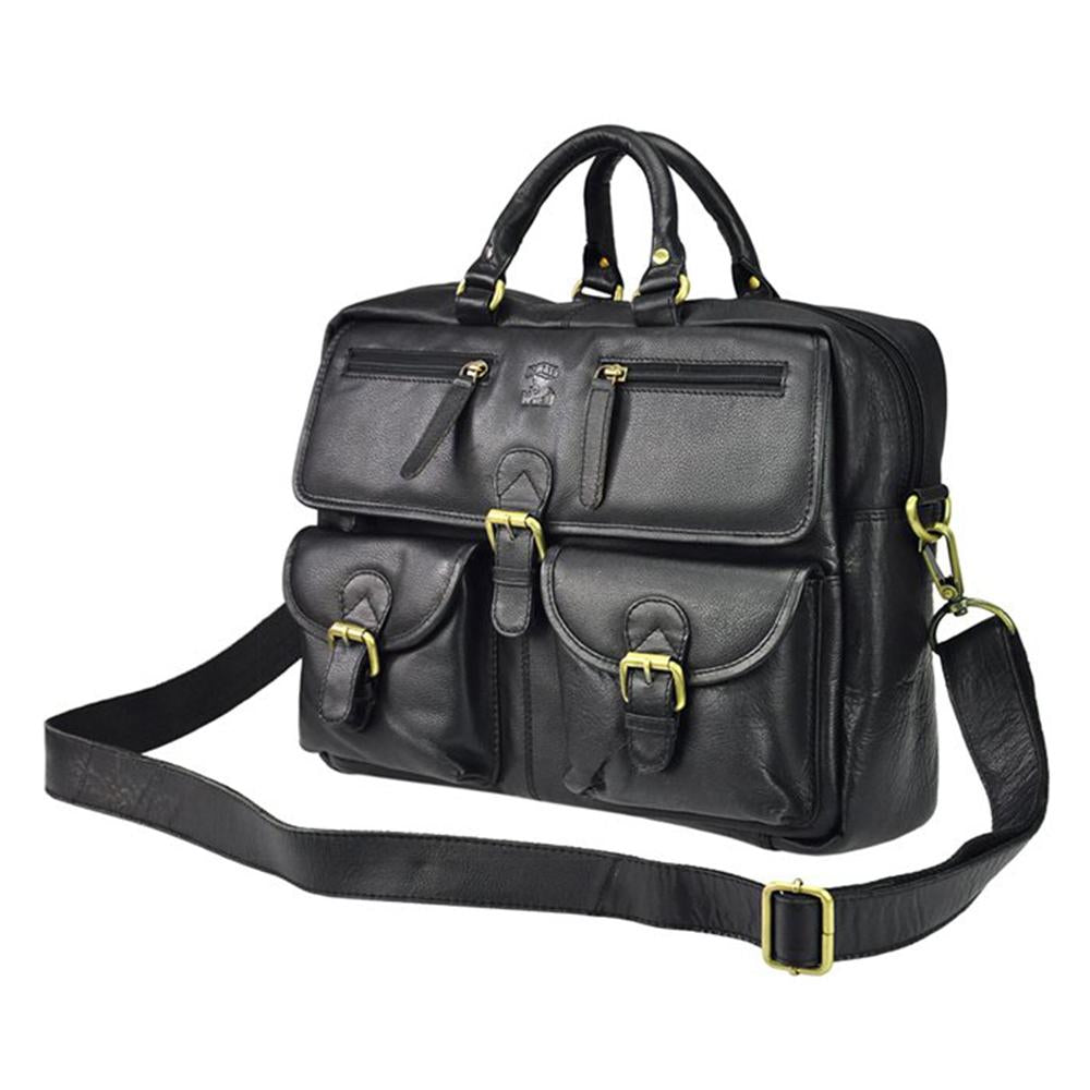 Мъжка бизнес чанта от естествена кожа GS544, Черен 2