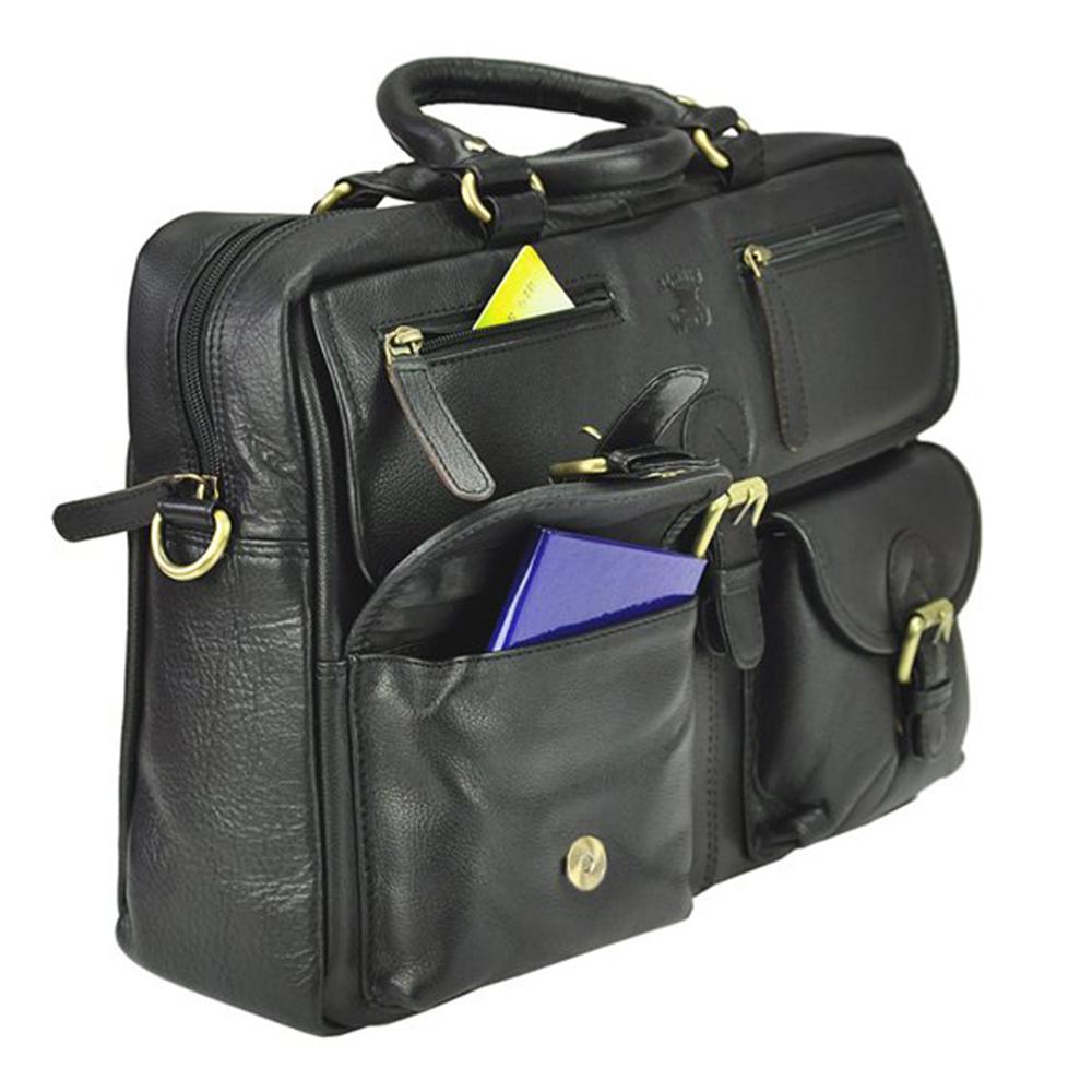 Мъжка бизнес чанта от естествена кожа GS544, Черен 5