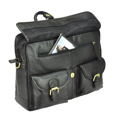 Мъжка бизнес чанта от естествена кожа GS544, Черен 4